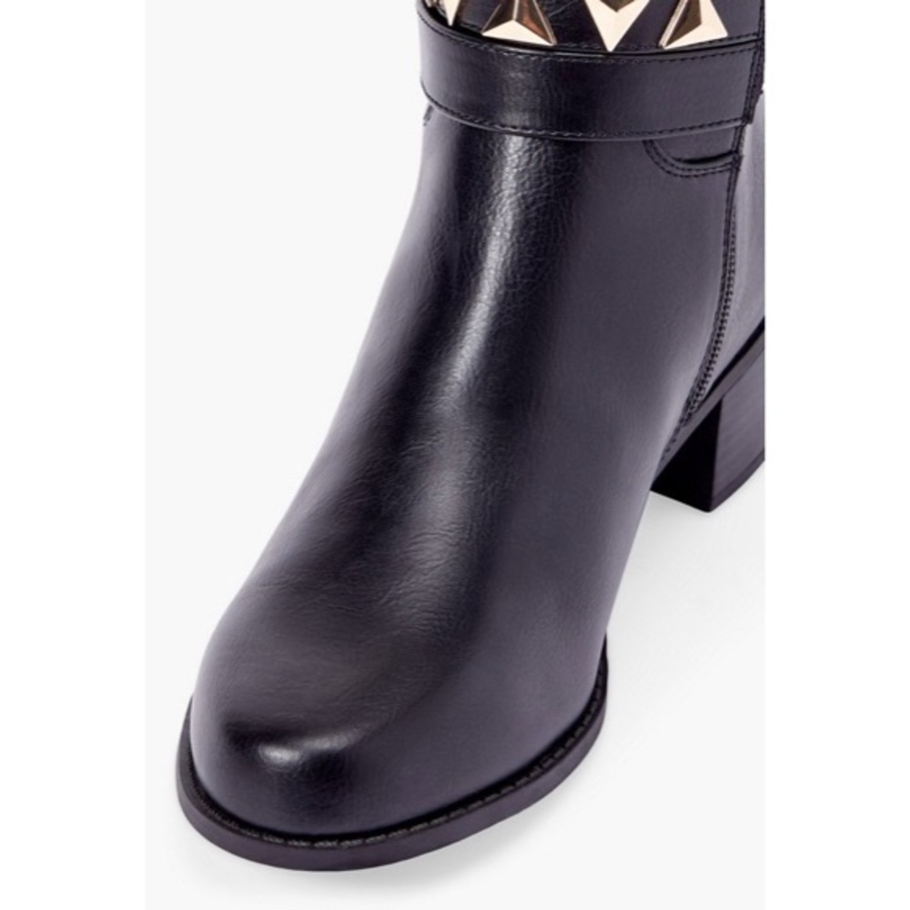 NWT JustFab Remy Studded Riding Boot in Black, Sz. 8 - Picture 5 of 7
